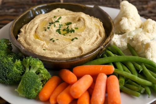 Hummus is excellent served with fresh veggies or with warm pita straight from the oven