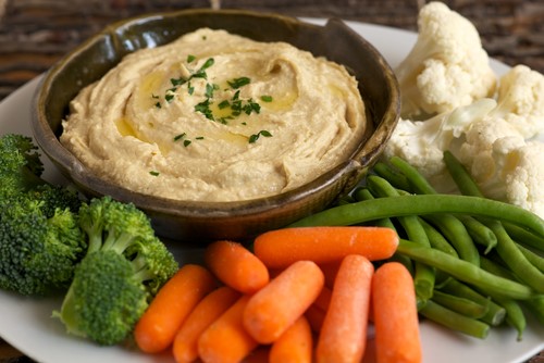 Hummus is excellent served with fresh veggies or with warm pita straight from the oven