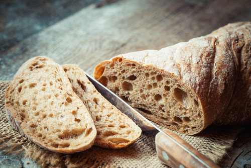 Fresh bread sliced