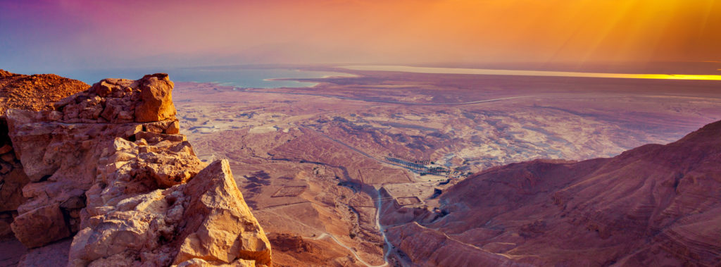 Ruins of palace of King Herod, one of the kings of Israel, in Judaean Desert