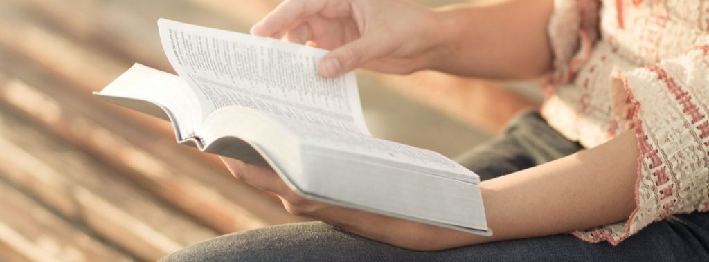 Woman reading Bible on bench, wondering what does Romans 11 mean.