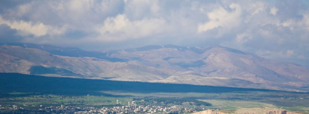 View of Golan Heights, of which there's debate about Israel's sovereignty.