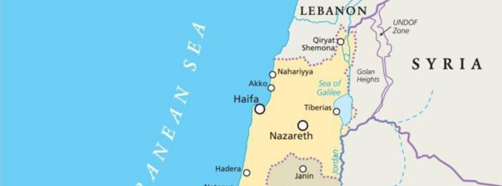 Location of Golan Heights on map.