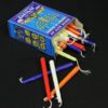 Red, yellow, orange, blue and white Hanukkah candles.
