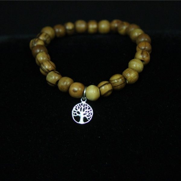 The Olive Wood Bracelet with a Tree of Life charm