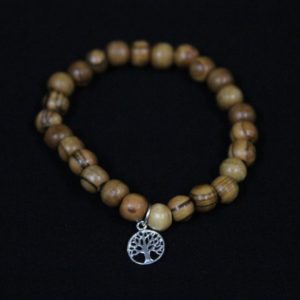The Olive Wood Bracelet with a Tree of Life charm