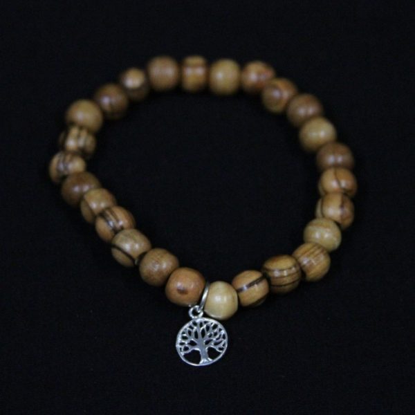 The Olive Wood Bracelet with a Tree of Life charm